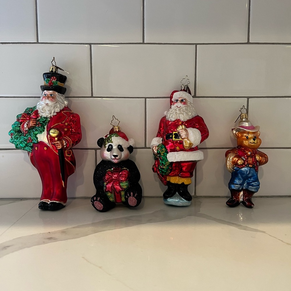 Bundle of 4 retired/vintage Christopher Radko ornaments.